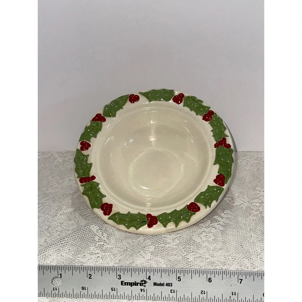 Christmas Holly‎ Berry Ceramic Bowl Serving Dish Holiday Kitchen Decor